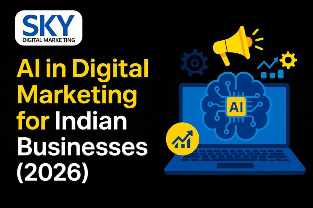 AI in digital marketing for Indian businesses 2026 – SKY Digital Marketing blog cover