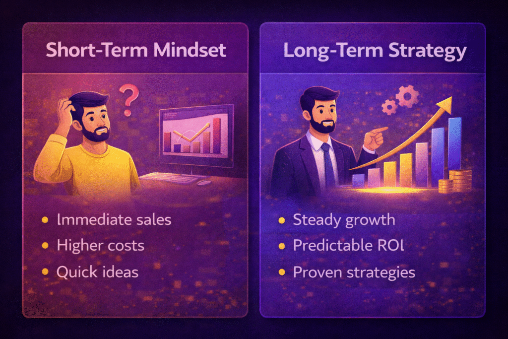 Digital marketing cost in India comparison between short-term ads and long-term SEO strategy